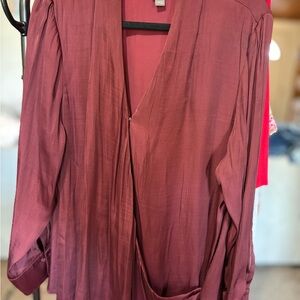 Worthington Mauve Long-Sleeve Blouse